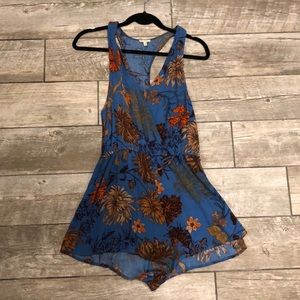 Blue Floral Romper